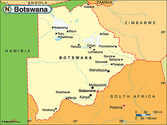 Botswana Map