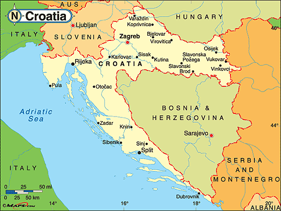 kaart Kroatië