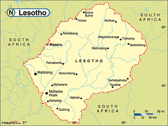 Lesotho Map