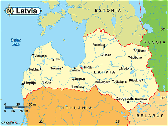kaart Letland