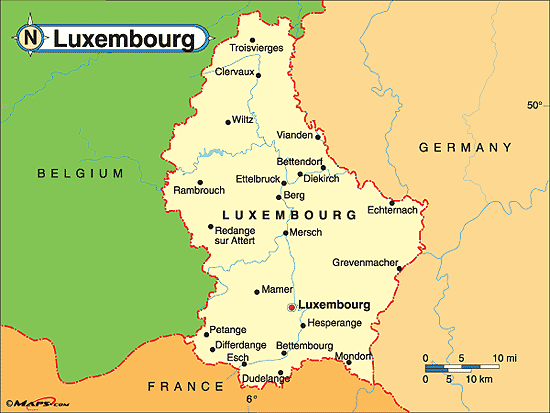 Luxembourg Map