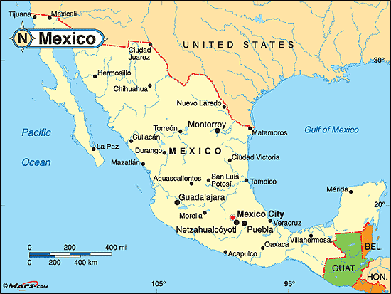 kaart Mexico