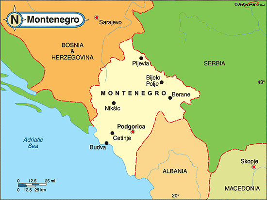 Montenegro Map