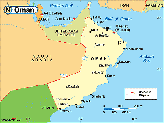 kaart Oman