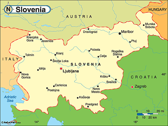 kaart Slovenië