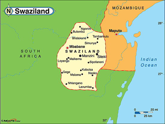 Swaziland Map