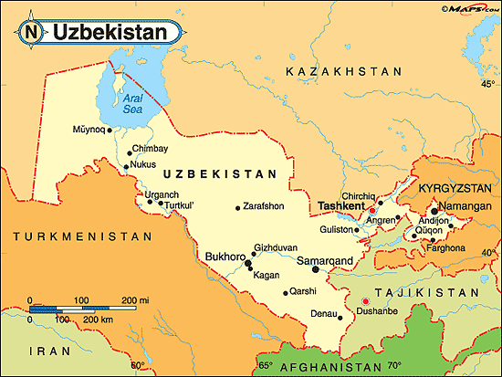 Uzbekistan Map