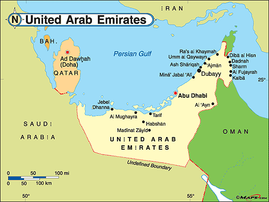 United Arab Emirates Map